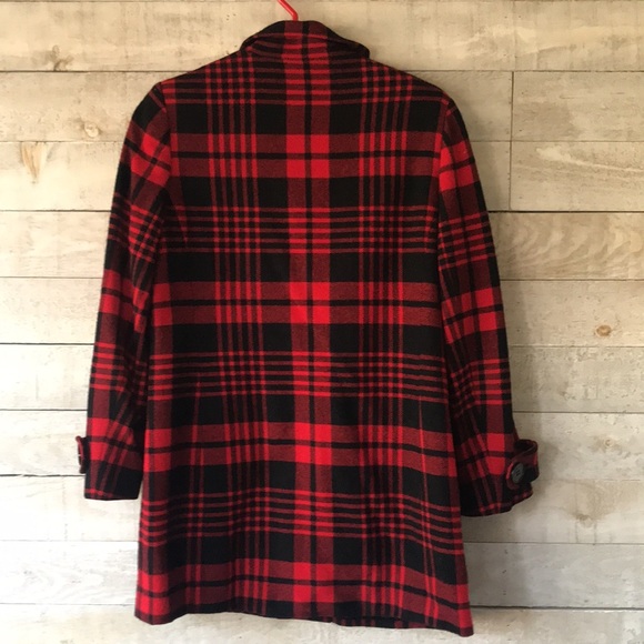 Anne Klein buffalo plaid fall wool coat - Picture 2 of 6